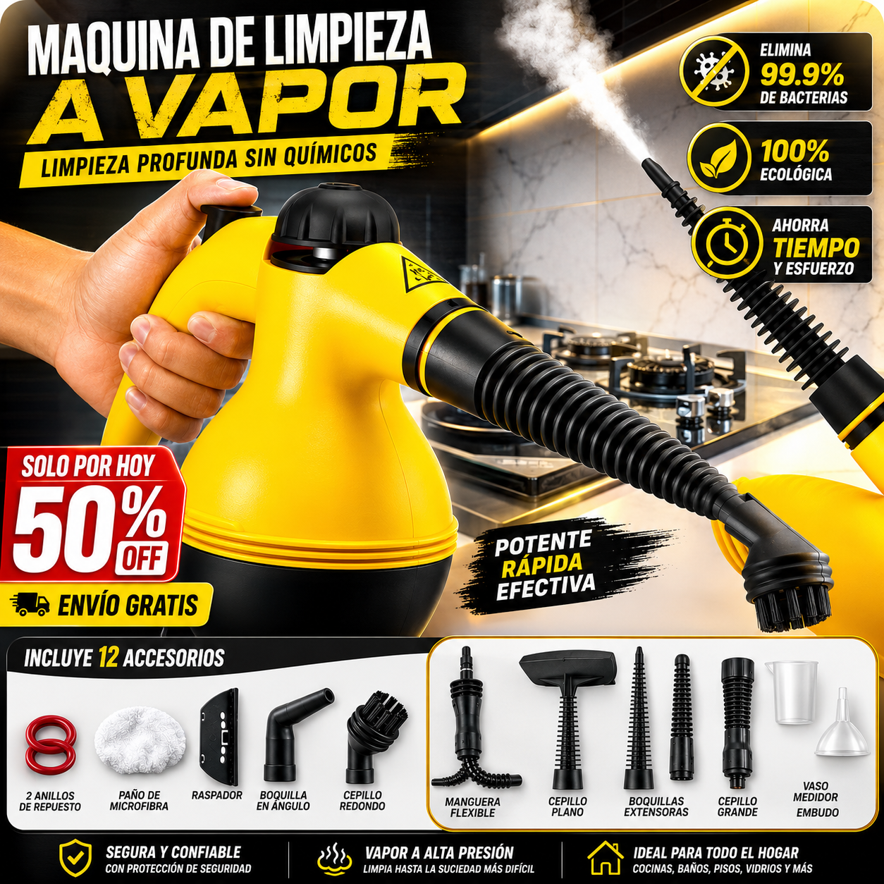 MAQUINA DE LIMPIEZA A VAPOR MULTIFUNCIONAL